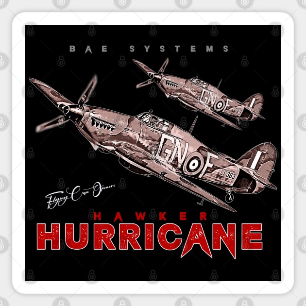 BAE Systems Hawker Hurricane Vintage Fighter Aircraft Sticker by aeroloversclothing